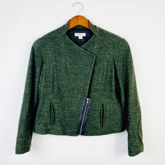 Coldwater Creek Heathered Green Wool Blend Jacket Size‎ Petite 6 - Picture 2 of 8